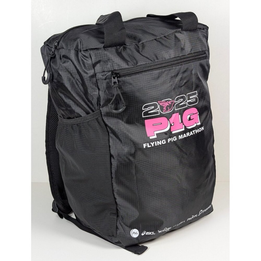 2025 Flying Pig Marathon Cincinnati Lightweight Backpack Black Workout Runner